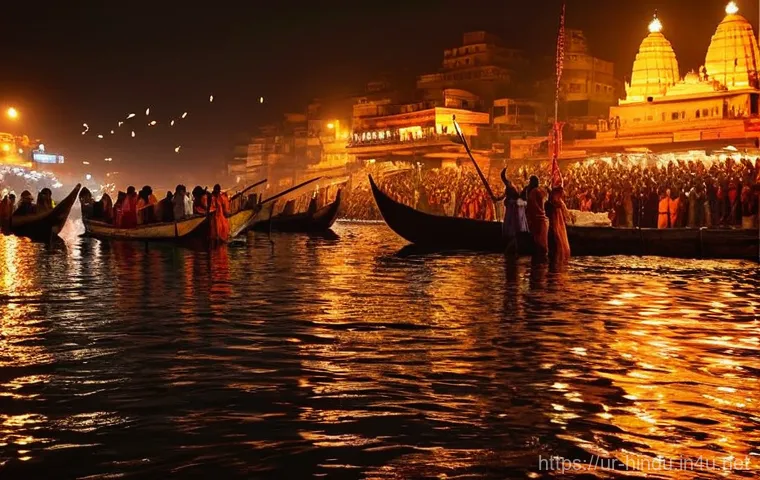 힌두교 성지 바라나시 - Here are three detailed image prompts in English, designed to capture the essence of Varanasi as des...