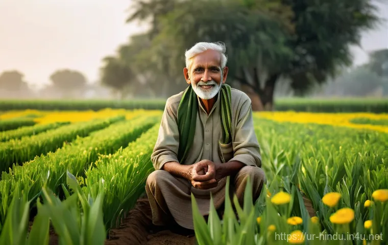 힌두교와 농업 - ### Image Prompt 1: Sacred Earth Offering 힌두교와 농업 - ### Image Prompt 1: Sacred Earth Offering