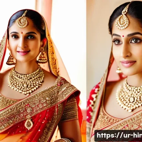 Home 13 힌두교 전통 의복 - **Prompt 1: Elegant Indian Bride in Lehenga**
"A stunning young Indian woman, approximately 25 y...